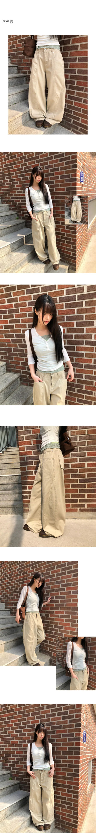 Dawson Cut-out Point Wide Cotton Pants