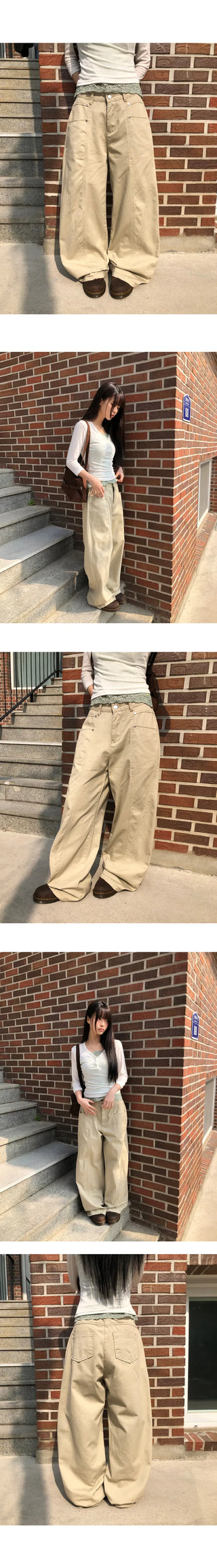 Dawson Cut-out Point Wide Cotton Pants