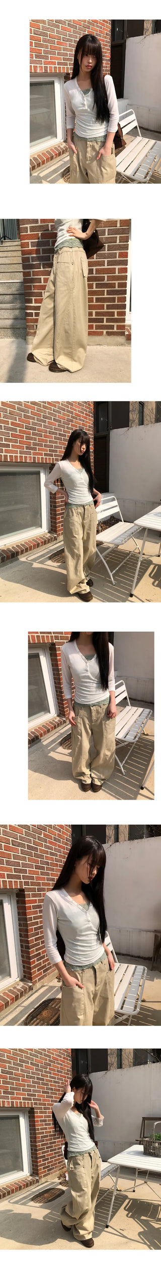 Dawson Cut-out Point Wide Cotton Pants