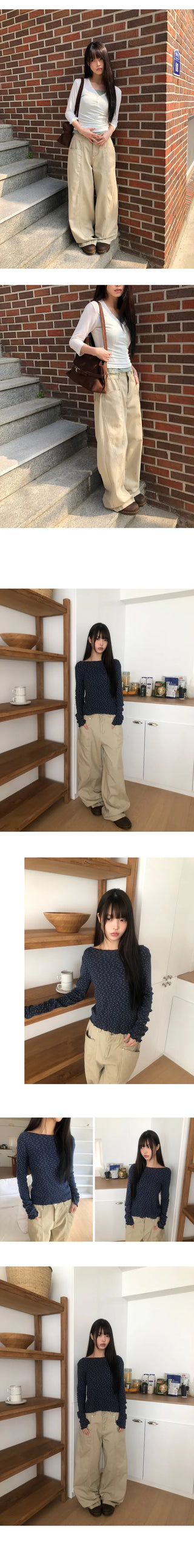 Dawson Cut-out Point Wide Cotton Pants