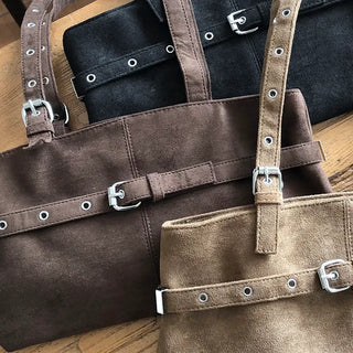 Mokit Suede Belt Shoulder Bag