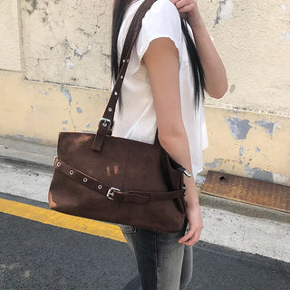Mokit Suede Belt Shoulder Bag