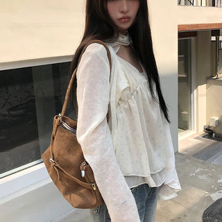 Mokit Suede Belt Shoulder Bag