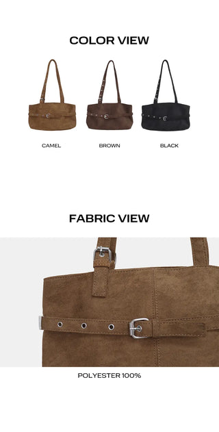 Mokit Suede Belt Shoulder Bag