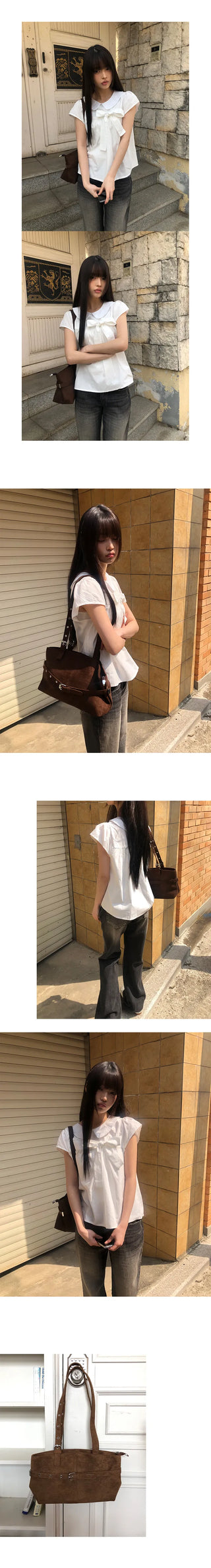 Mokit Suede Belt Shoulder Bag