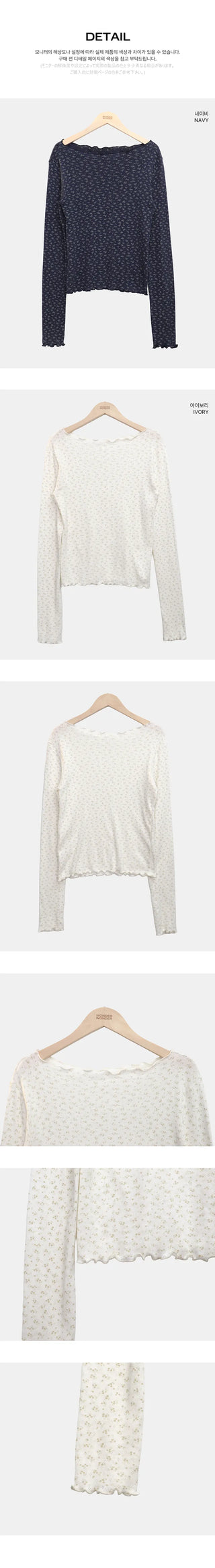Sidew Small Floral Wave Long Sleeve T-shirt