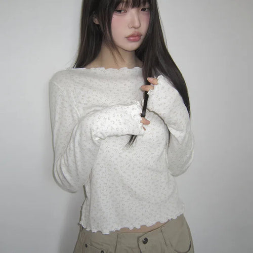Sidew Small Floral Wave Long Sleeve T-shirt