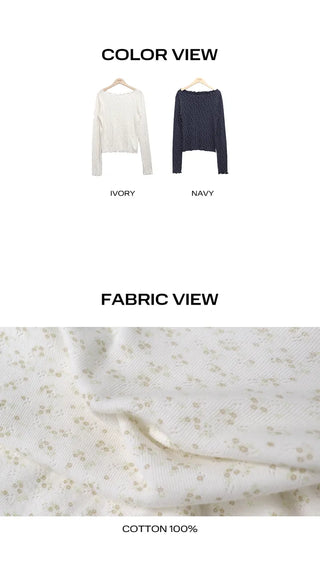 Sidew Small Floral Wave Long Sleeve T-shirt