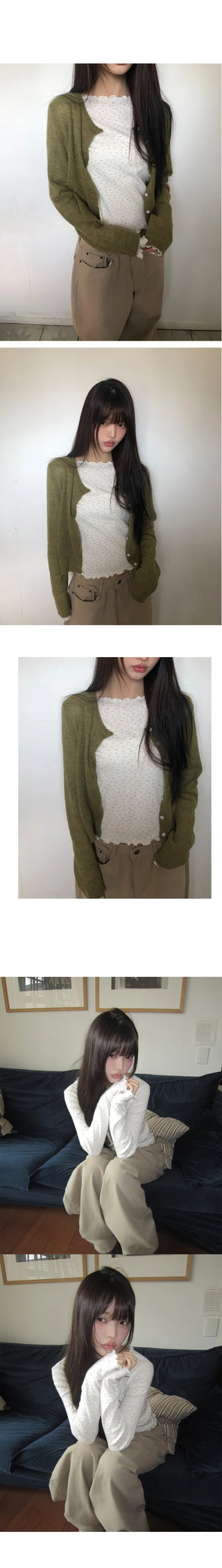 Sidew Small Floral Wave Long Sleeve T-shirt