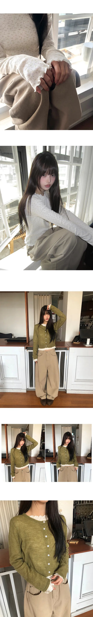 Sidew Small Floral Wave Long Sleeve T-shirt