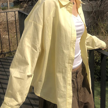 Hakyu Back Button Loose Fit Cotton Shirt