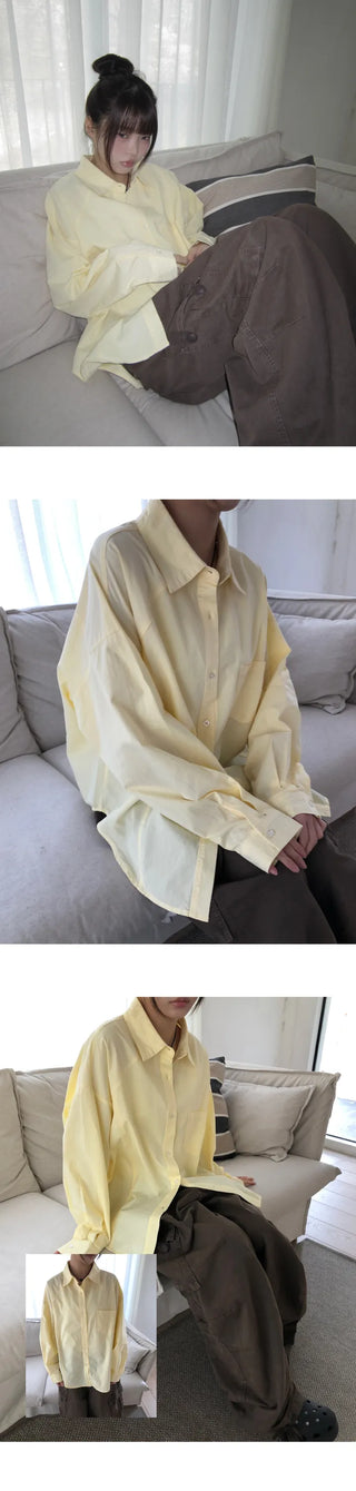 Hakyu Back Button Loose Fit Cotton Shirt