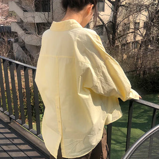 Hakyu Back Button Loose Fit Cotton Shirt