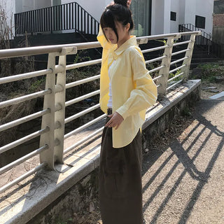 Hakyu Back Button Loose Fit Cotton Shirt