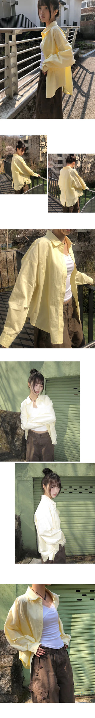 Hakyu Back Button Loose Fit Cotton Shirt