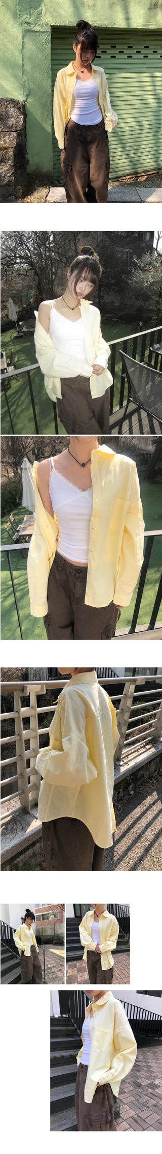 Hakyu Back Button Loose Fit Cotton Shirt