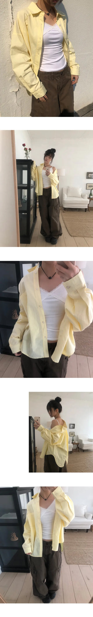 Hakyu Back Button Loose Fit Cotton Shirt
