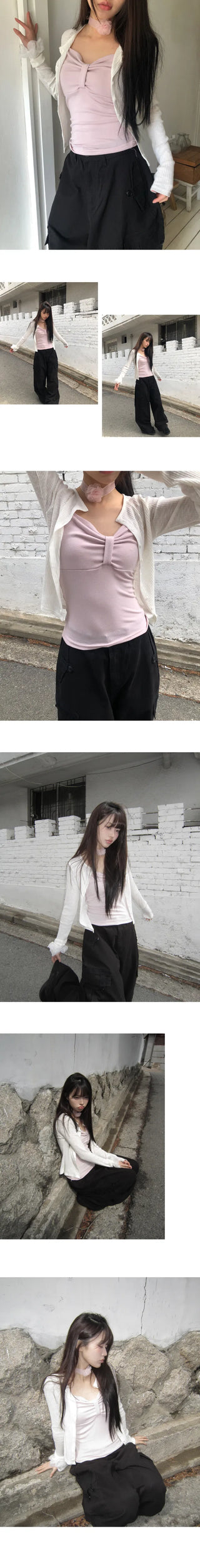 Penzo Ribbed Round Long Sleeve Cardigan