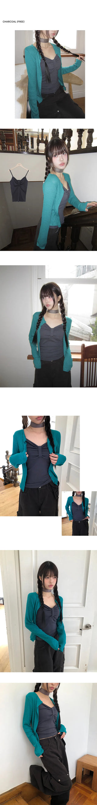 Rotan Lovely Ribbon Shirred Sleeveless Top