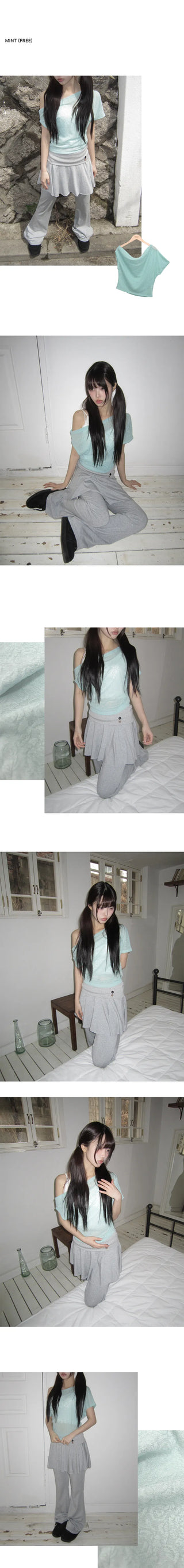 June Neck Rose Lace Off-Shoulder Short Sleeve T-shirt