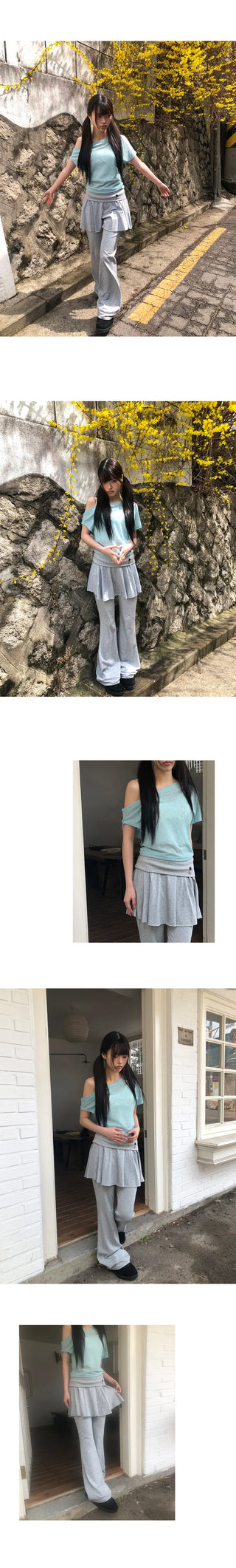 June Neck Rose Lace Off-Shoulder Short Sleeve T-shirt