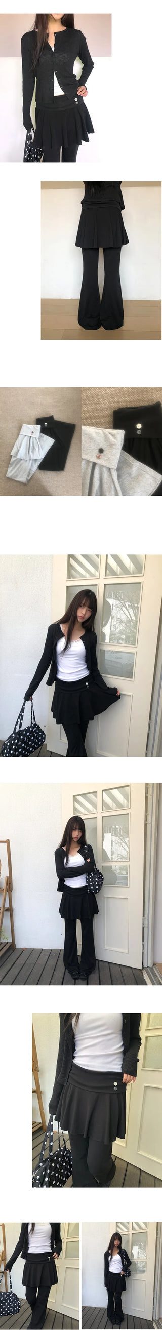 Paru Folding Bootcut Skirt Pants