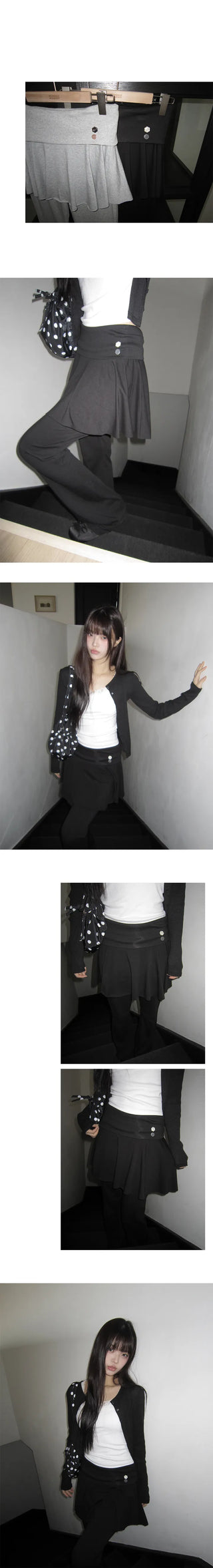 Paru Folding Bootcut Skirt Pants