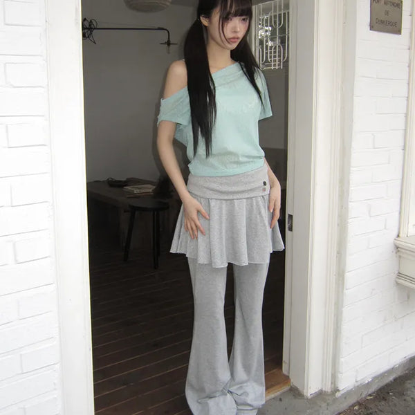 Paru Folding Bootcut Skirt Pants