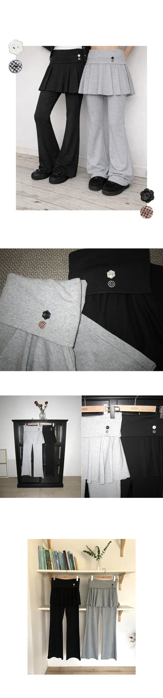 Paru Folding Bootcut Skirt Pants