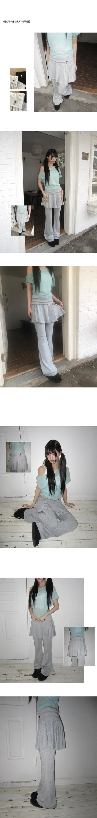 Paru Folding Bootcut Skirt Pants