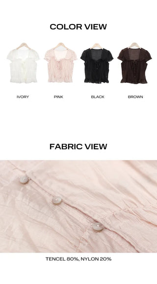 Burun Strap Frill Short Sleeve Blouse
