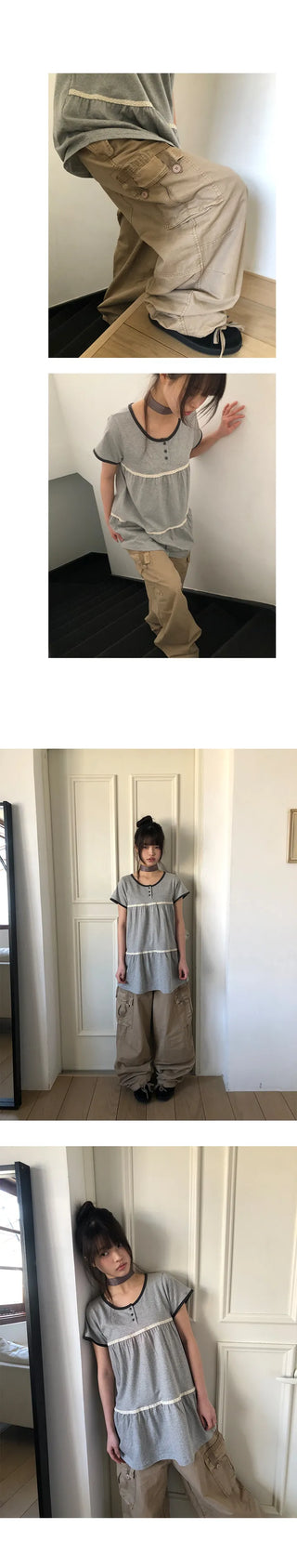 Karn Multi-Pocket Wide Cargo Pants