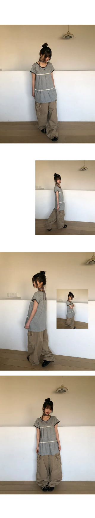 Karn Multi-Pocket Wide Cargo Pants