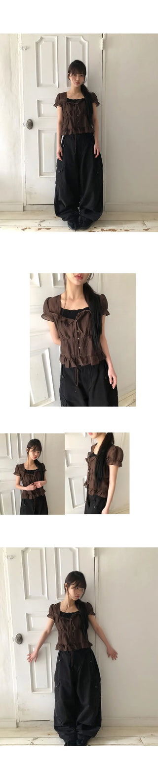 Karn Multi-Pocket Wide Cargo Pants