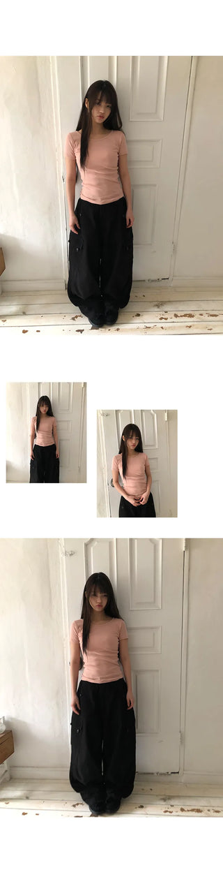 Karn Multi-Pocket Wide Cargo Pants