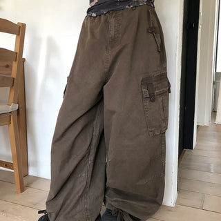 Karn Multi-Pocket Wide Cargo Pants
