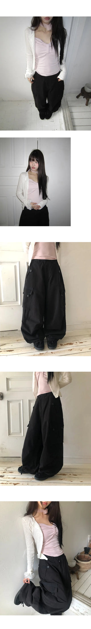 Karn Multi-Pocket Wide Cargo Pants