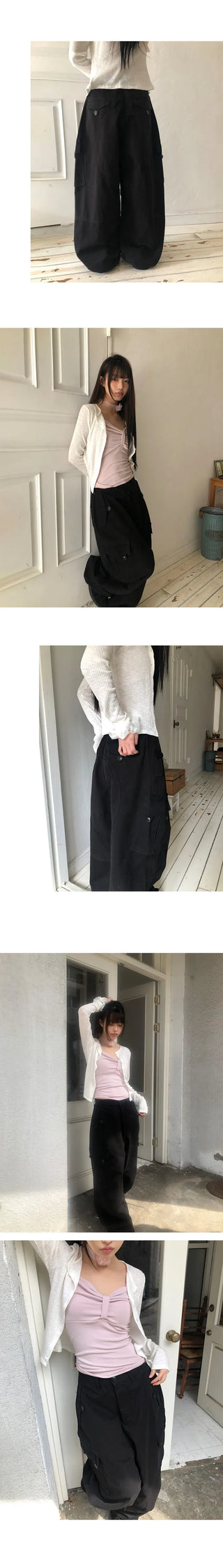 Karn Multi-Pocket Wide Cargo Pants