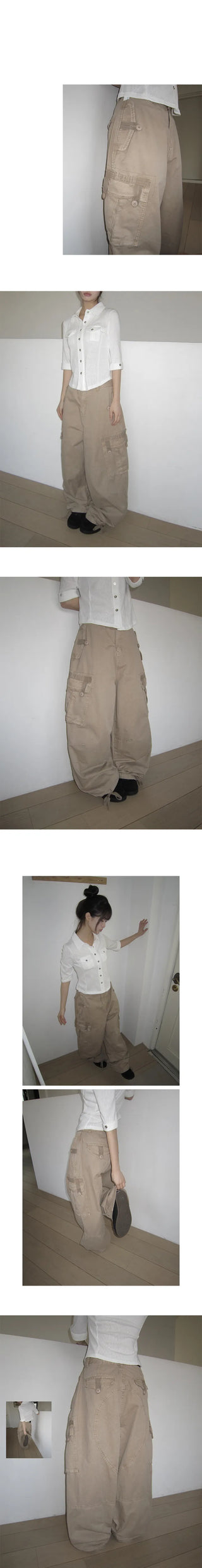 Karn Multi-Pocket Wide Cargo Pants