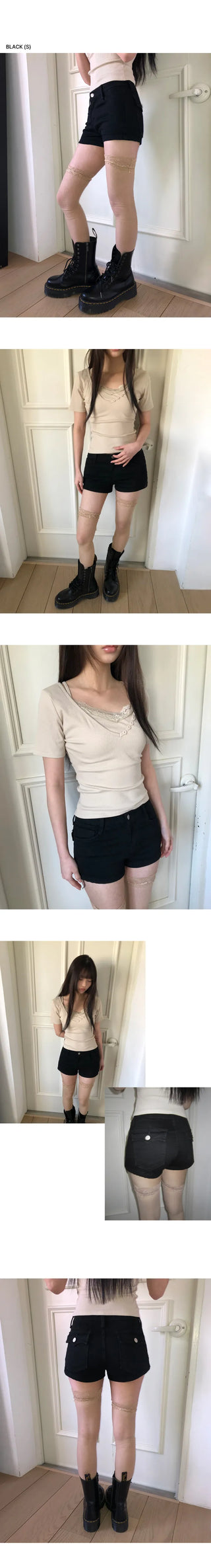 Erel High-Waisted Button Shorts