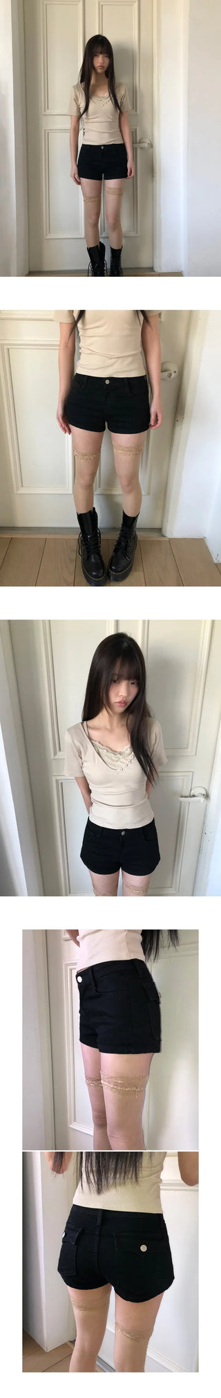 Erel High-Waisted Button Shorts