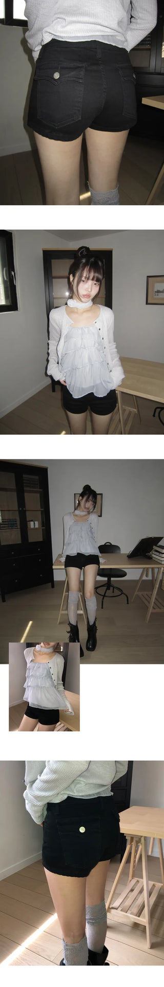 Erel High-Waisted Button Shorts
