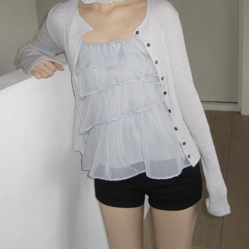 Juten Frill Bustier Sleeveless Blouse