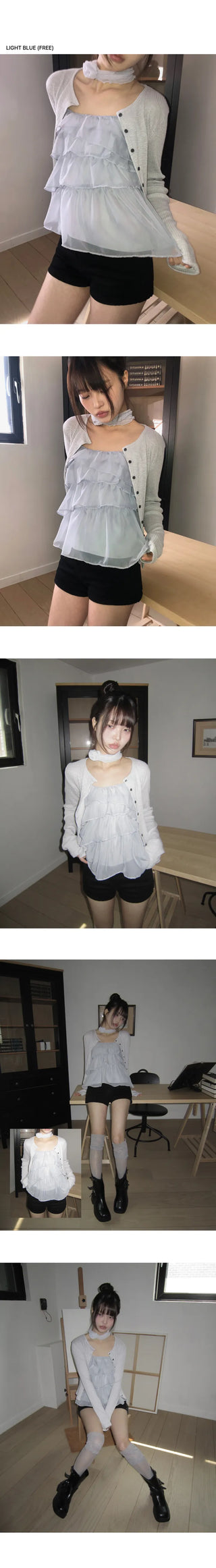 Juten Frill Bustier Sleeveless Blouse