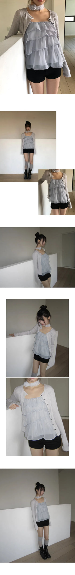 Juten Frill Bustier Sleeveless Blouse