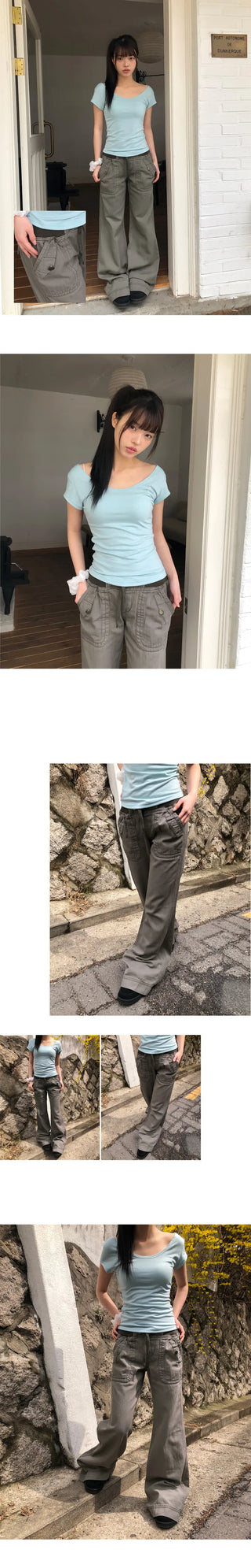 Daron Vintage Washed Low Bootcut Pants