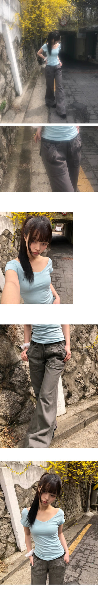 Daron Vintage Washed Low Bootcut Pants