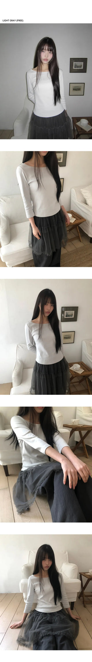 Newren Boat Neck Sleeve T-Shirt