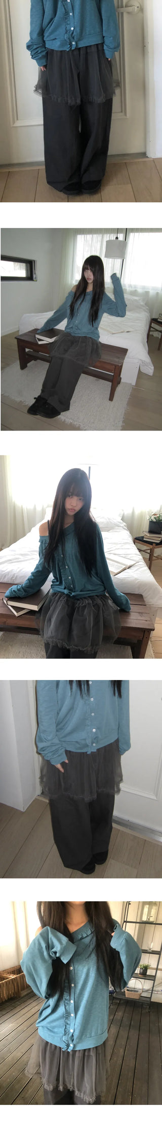 Ekin Sheer Layered Skirt Pants