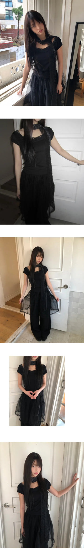 Ekin Sheer Layered Skirt Pants